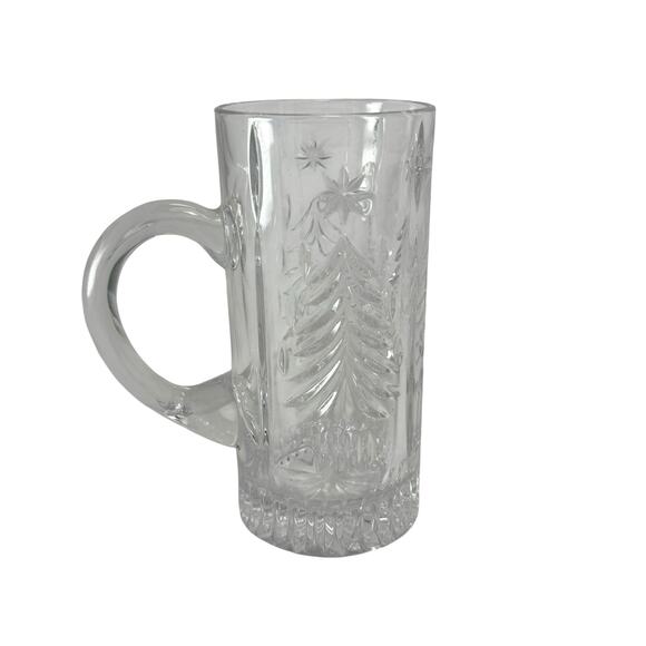 Vintage Mikasa Crystal Christmas Tree Mug Beer Stein 7" - Picture 2 of 7